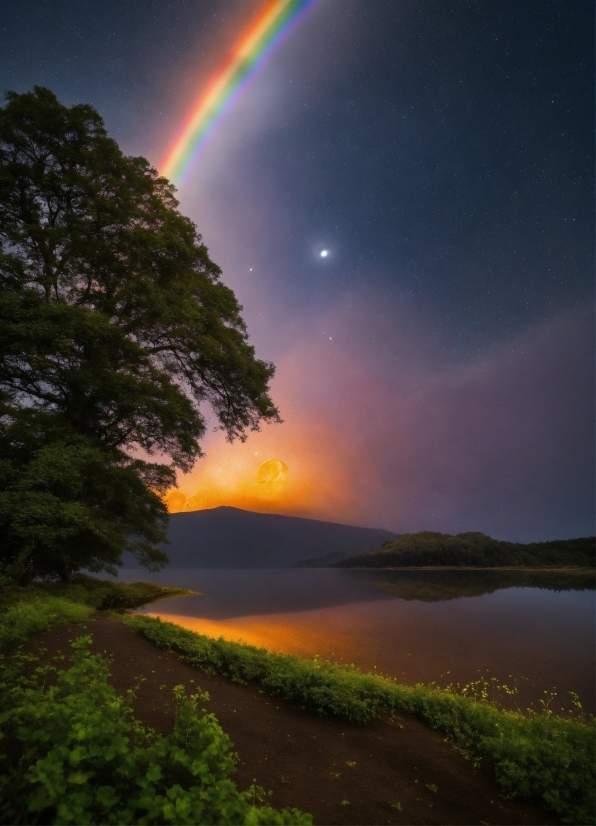 Picture Making Ai, Sky, Water, Cloud, Plant, Rainbow