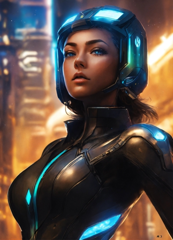 Pictures Of Ai, Cg Artwork, Poster, Electric Blue, Fictional Character, Latex Clothing