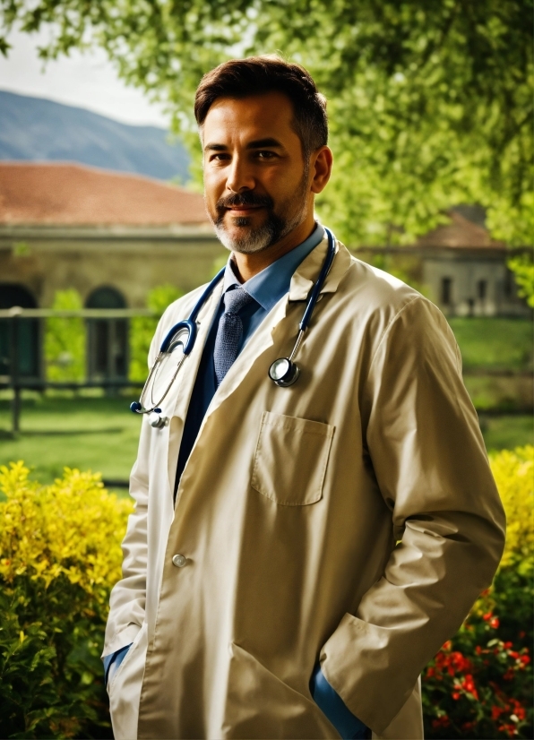 Plant, Facial Expression, Dress Shirt, Sleeve, Happy, Beard