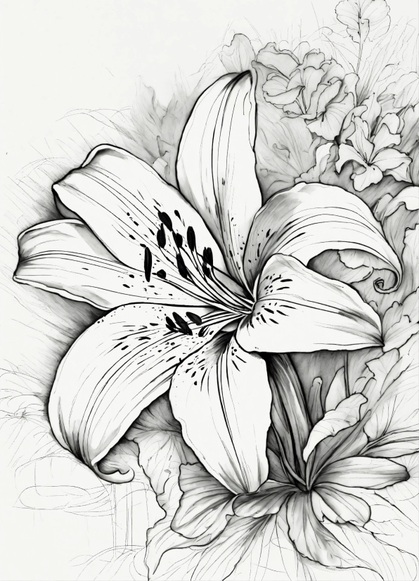 Royalty Free Animation Videos, Flower, Botany, Petal, Art, Black-and-white