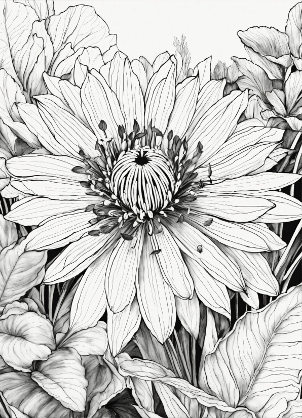 Royalty Free Portraits, Flower, Petal, Plant, Black-and-white, Style