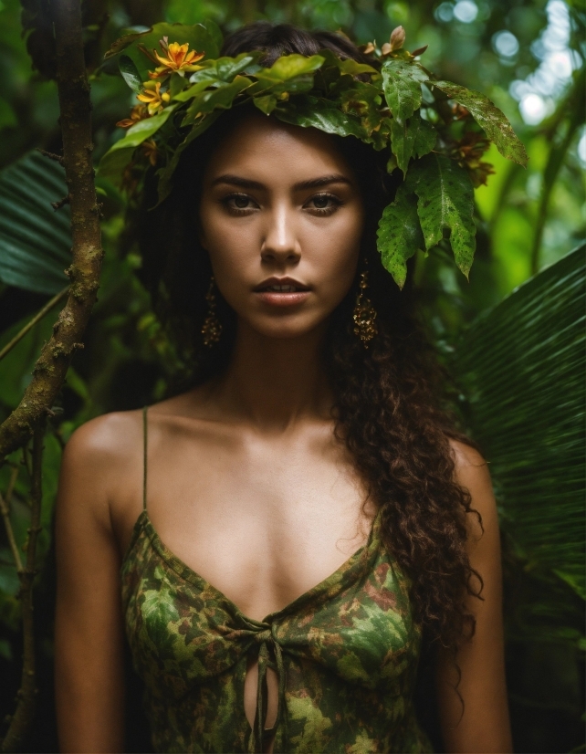 Sexy Film Clip, Face, Hairstyle, People In Nature, Green, Botany