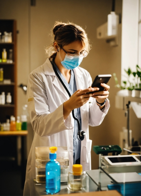 Stable Image, Scientist, Vision Care, Bottle, White Coat, Laboratory