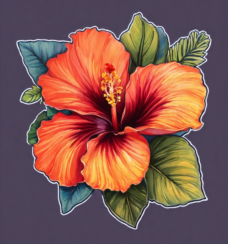 Unsplash Royalty Free Images, Flower, Plant, Petal, Hawaiian Hibiscus, Painting