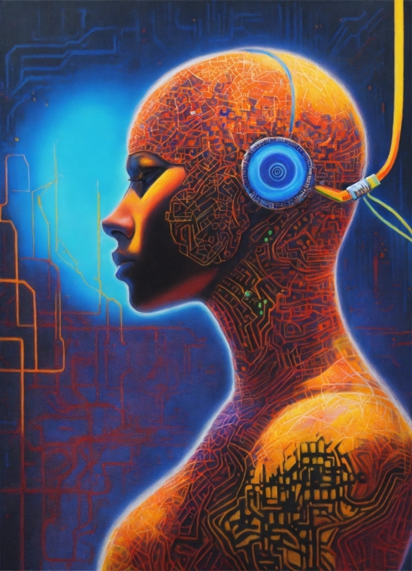 Use Of Artificial Intelligence In Industry, Organism, Art, Font, Electric Blue, Human Anatomy