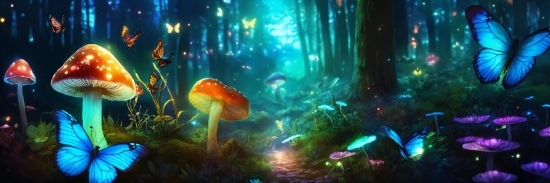 Video No Copyright Background, Natural Landscape, Terrestrial Plant, Organism, Mushroom, Water