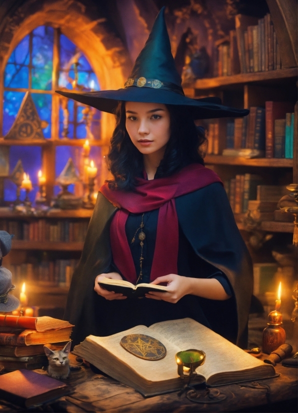 Auto Video Editor, Witch Hat, Candle, Purple, Tableware, Hat