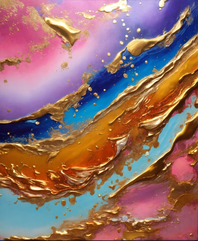 Background Video No Copyright, Liquid, Azure, Orange, Paint, Fluid