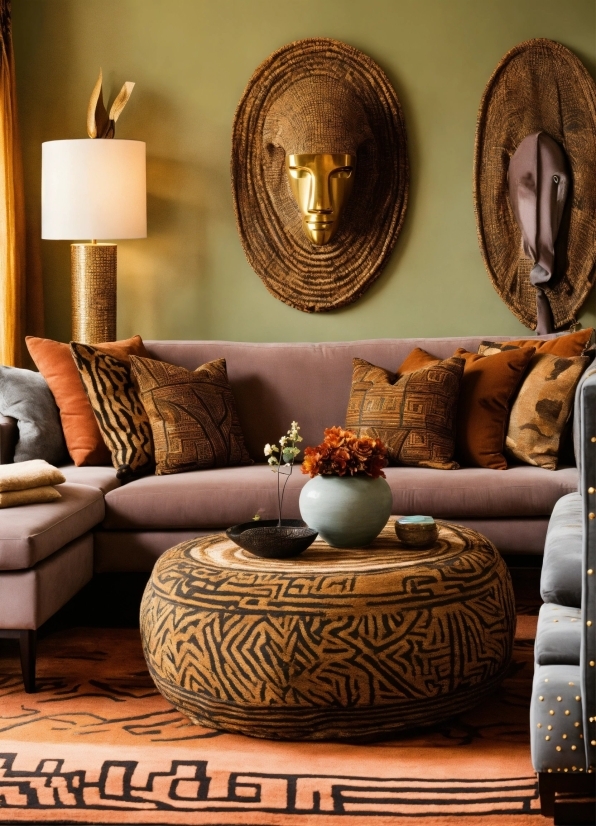 Brown, Furniture, Couch, Comfort, Wood, Lamp