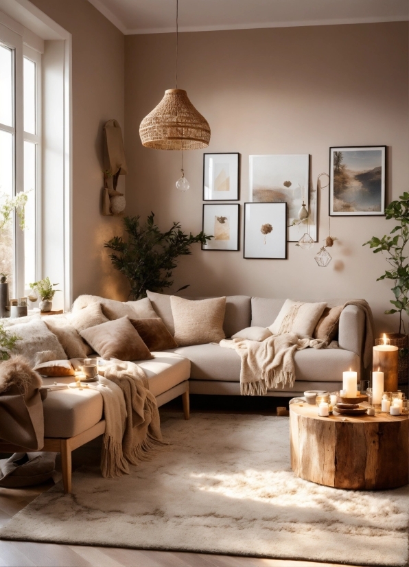 Brown, Plant, Property, Picture Frame, Couch, Window