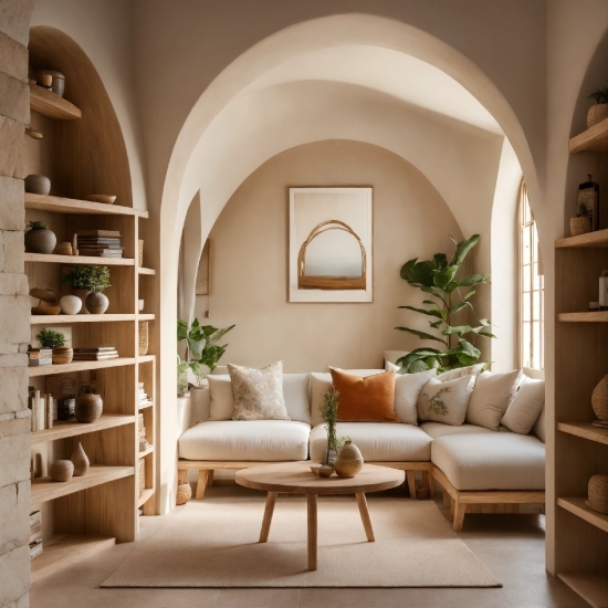 Brown, Plant, Shelf, Wood, Interior Design, Shelving