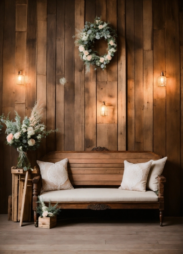 Brown, Property, Flower, Wood, Lighting, Interior Design