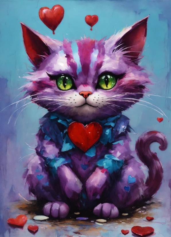 Copyright Free Sad Images, Cat, Purple, Carnivore, Felidae, Paint