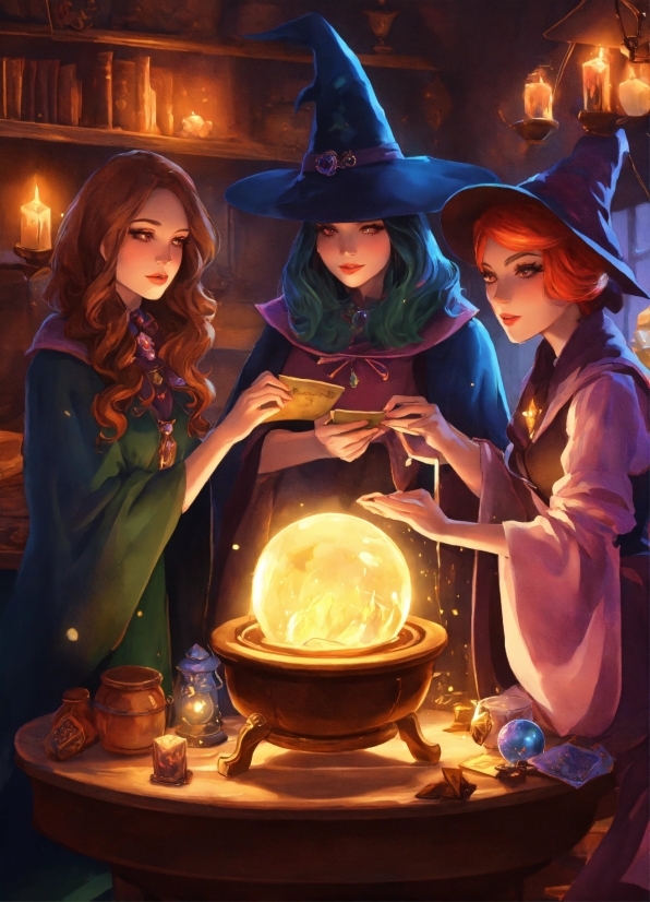 Find Content Creators, Witch Hat, Hat, Tableware, Orange, Lighting