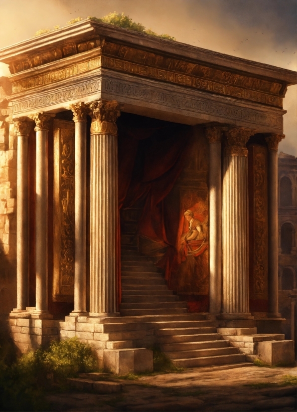 Free Hd Video Footage Download, Building, Sky, Ancient Greek Temple, Facade, Tints And Shades