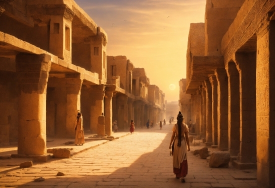 Free Stock Video Woman, Sky, Temple, Wall, Morning, Travel