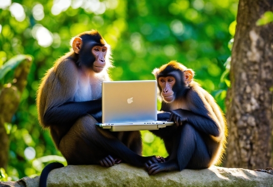 Free Stock Videos Commercial Use, Primate, Computer, Personal Computer, Laptop, Leaf