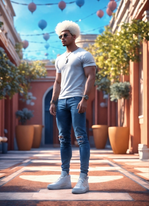 Free Video Clip Site, Glasses, Jeans, Daytime, Plant, Sky