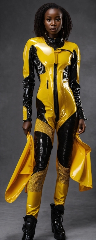 Free Videos To Use In Projects, Latex Clothing, Latex, Waist, Sleeve, Yellow