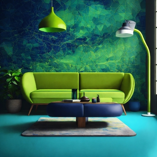 Furniture, Green, Light, Couch, Nature, Rectangle