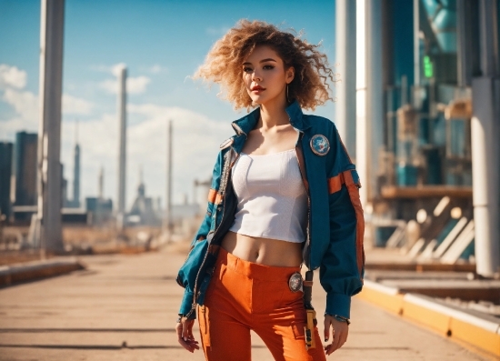 Hairstyle, Cloud, Sky, Fashion, Sleeve, Waist