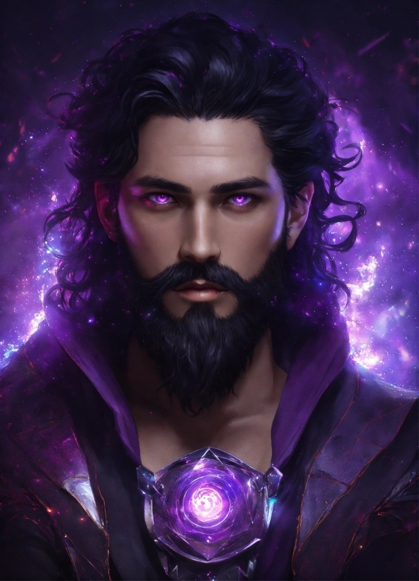 Hairstyle, Eye, Purple, Beard, Flash Photography, Violet