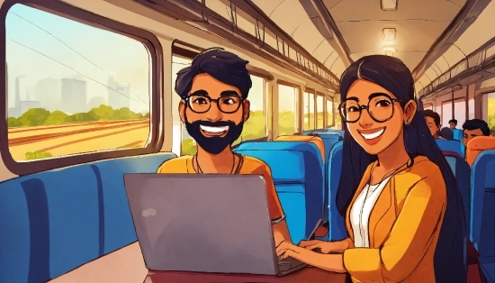 Mining Stock Footage, Smile, Glasses, Cartoon, Laptop, Computer