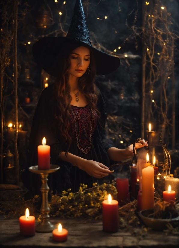 Photo Video Maker, Candle, Photograph, Witch Hat, Wax, Light