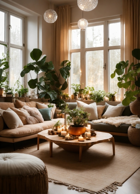 Plant, Couch, Furniture, Property, Window, Table