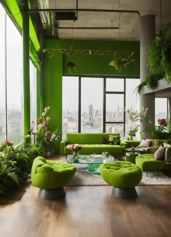 Plant, Table, Property, Building, Window, Houseplant