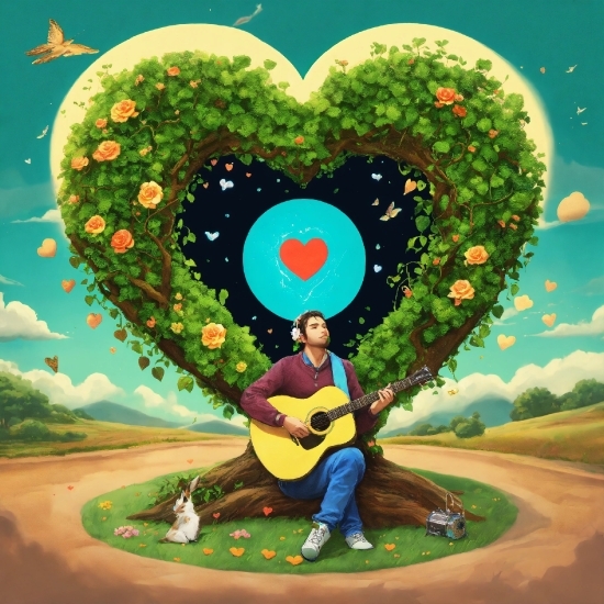 Soft Music No Copyright, Sky, Musical Instrument, Plant, People In Nature, Guitar