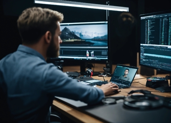 Stage Stock Footage, Computer, Table, Personal Computer, Computer Monitor, Computer Keyboard