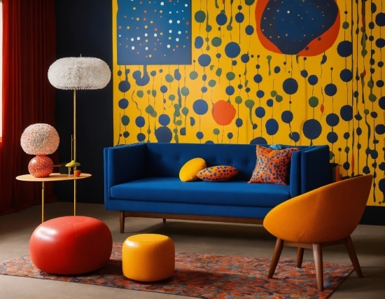 Stock Video Content, Furniture, Couch, Orange, Blue, Purple