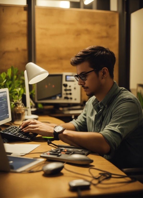 Travel Stock Footage, Table, Computer, Personal Computer, Plant, Microphone