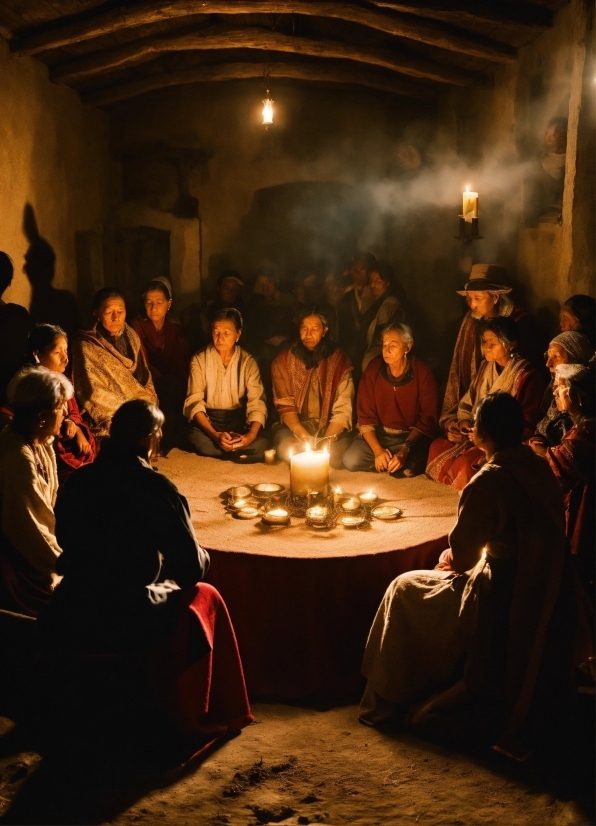 Video Free Footage, Table, Temple, Lighting, Candle, Social Group