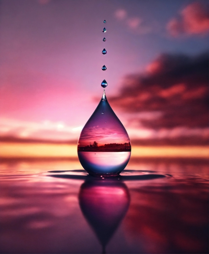 Water, Liquid, Water Resources, Cloud, Sky, Purple