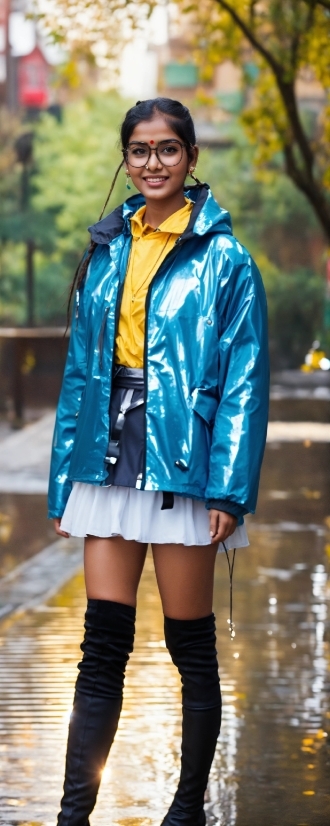 White, Smile, Blue, Fashion, Sleeve, Yellow