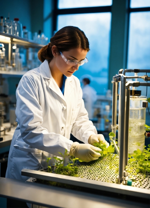 Ai Edit Photo, Glasses, White Coat, Plant, Scientist, Research