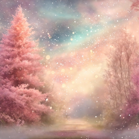 Ai Video Making, Atmosphere, Sky, Natural Landscape, Tree, Pink