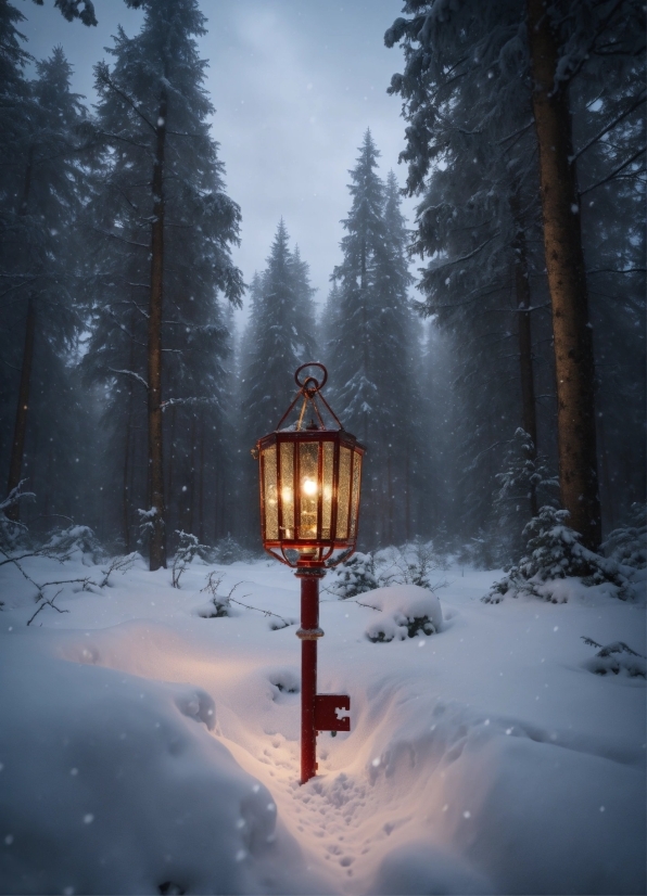 Apparel Graphics, Sky, Atmosphere, Snow, Street Light, Plant