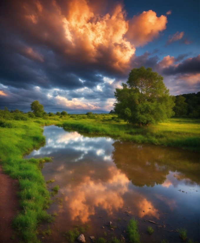 Canvas Wall Art, Cloud, Water, Sky, Plant, Atmosphere