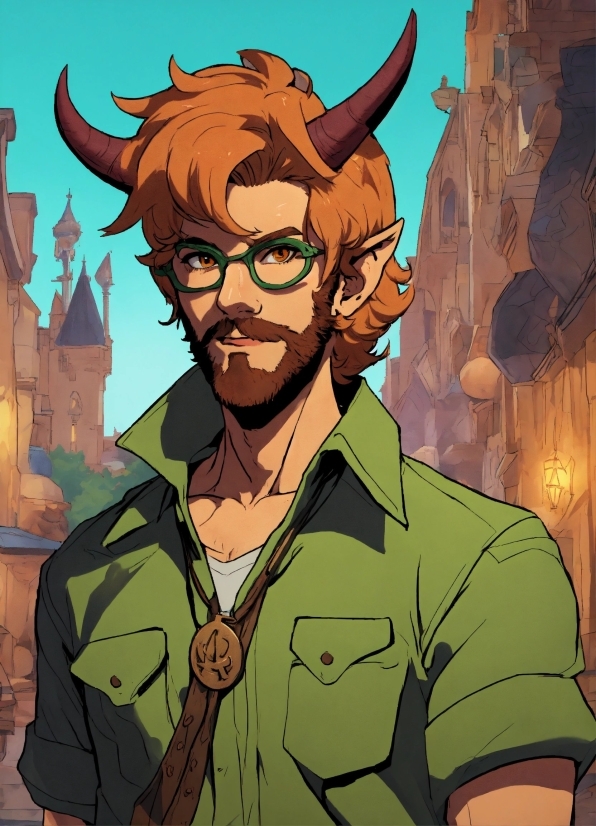 Cartoon, Gesture, Cool, Fictional Character, Art, Beard