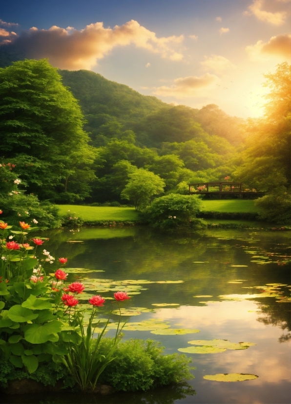 Cloud, Water, Sky, Plant, Flower, Mountain