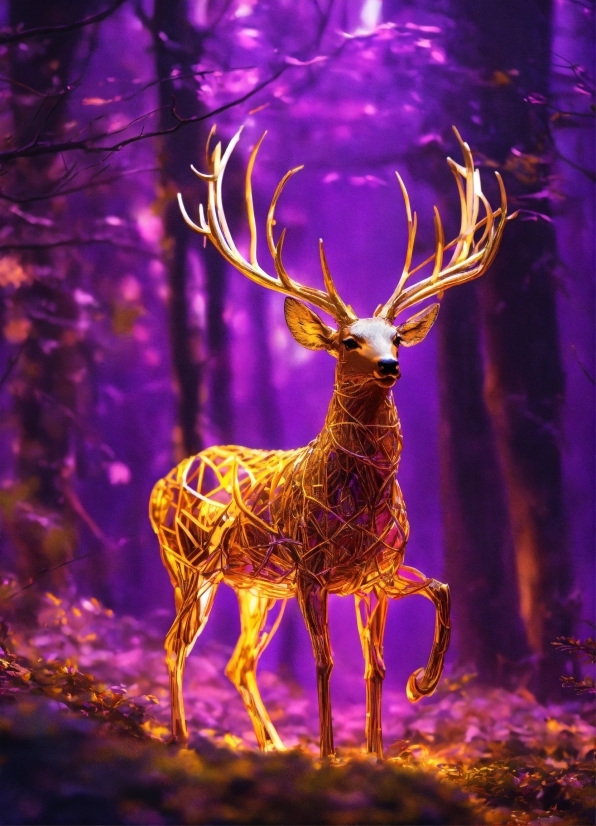 Coreldraw Logo Design, Elk, Light, Purple, Nature, Branch