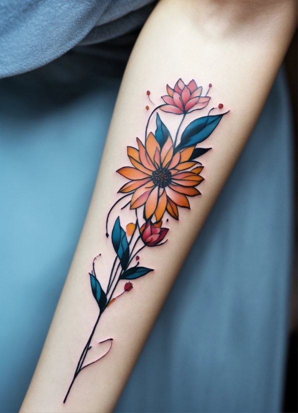 Custom Sticker Design, Joint, Skin, Flower, Hand, Arm