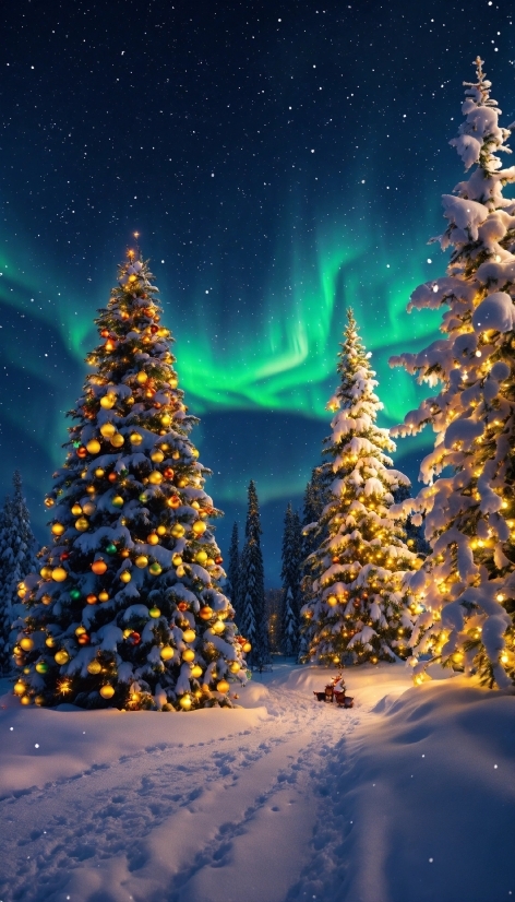 Dj Photo Editing Background, Sky, Christmas Tree, Plant, Snow, Photograph