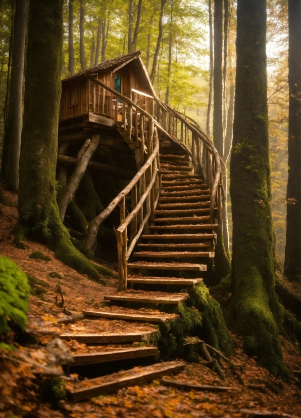 Download Full Hd Wallpaper For Pc, Plant, Stairs, Natural Landscape, Wood, Tree