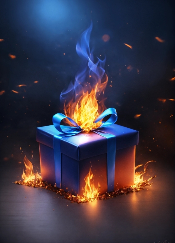 Editable Illustrations, Fire, Flame, Heat, Gas, Electric Blue