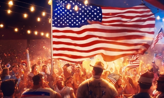 Flag, World, Flag Of The United States, Hat, Fan, Crowd