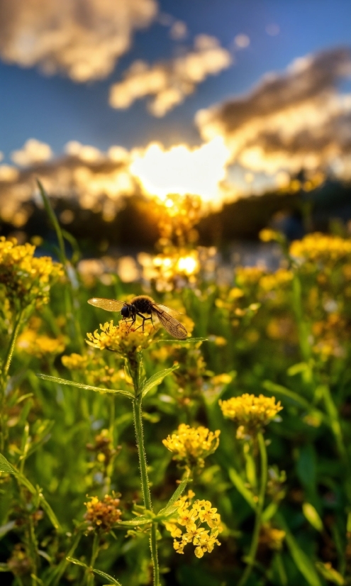 Flower, Plant, Sky, Cloud, Pollinator, Petal